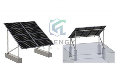 Pv Panel Ground Mount Concrete Sylfaen Rack Mowntio System Strwythur